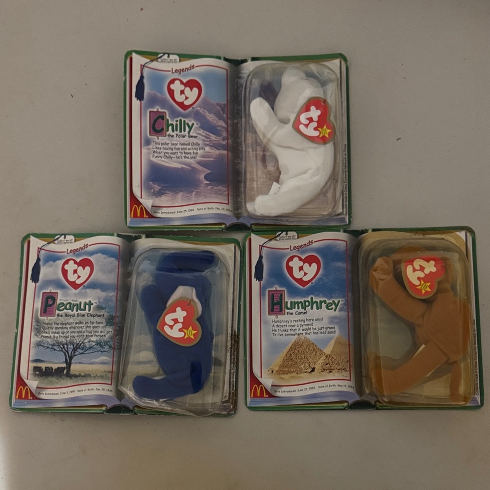 Ty Beanie Babies Legends Collection - White, Blue, Brown